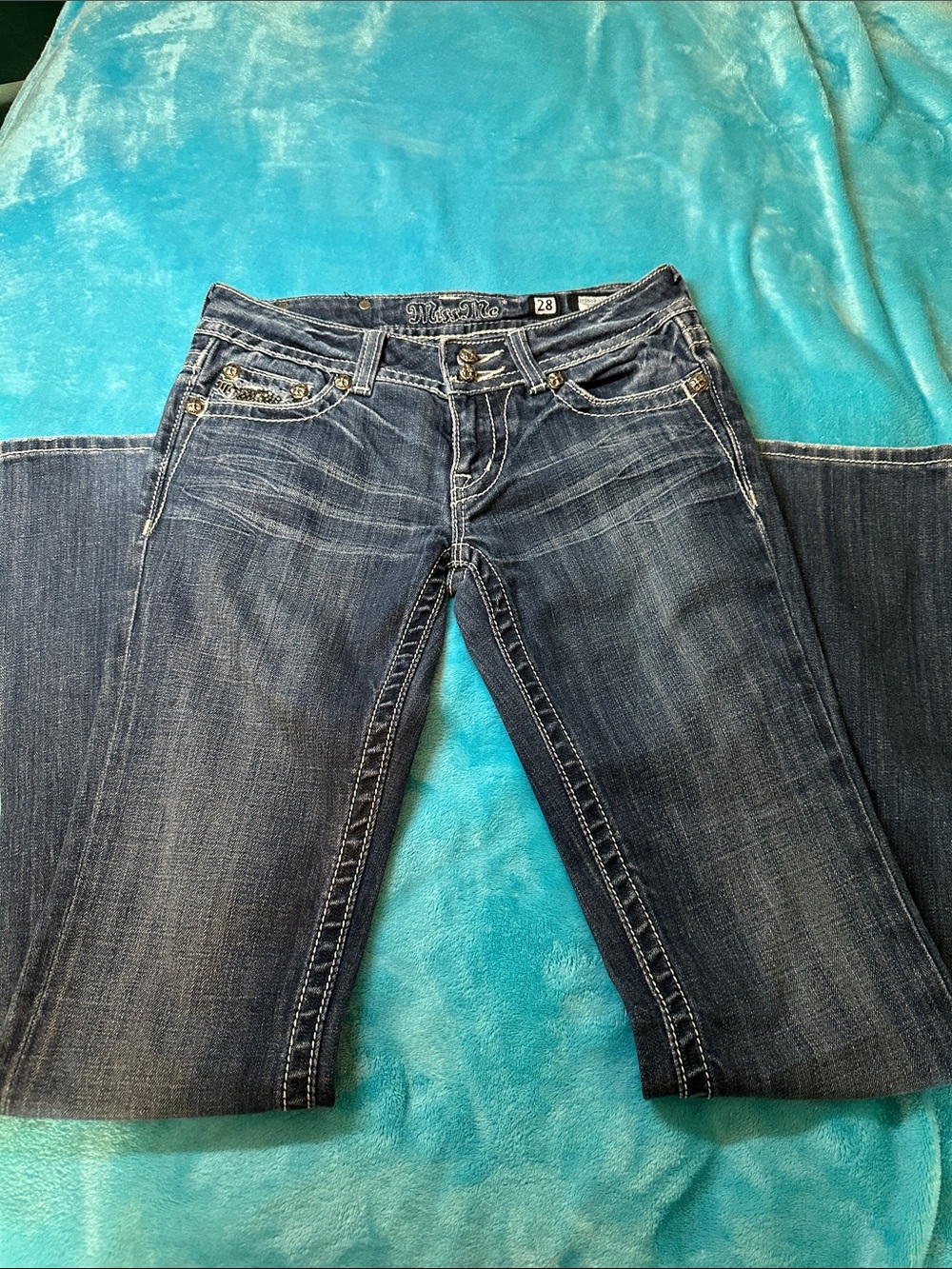 Miss Me Bootcut Jeans in Dark Blue Wash #8